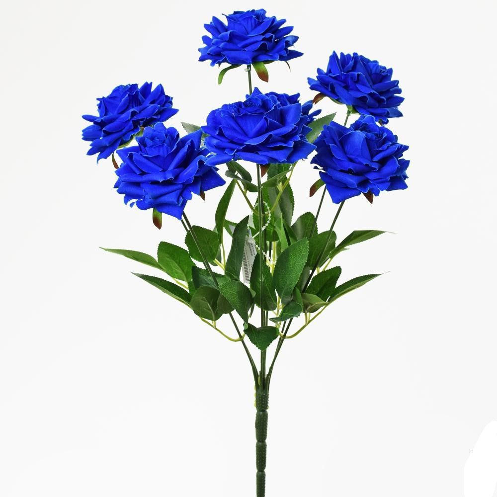 Růže x7 - tm. modrá