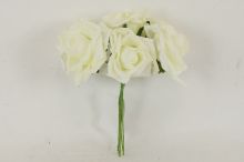 Růže pěnová x6 - bílá