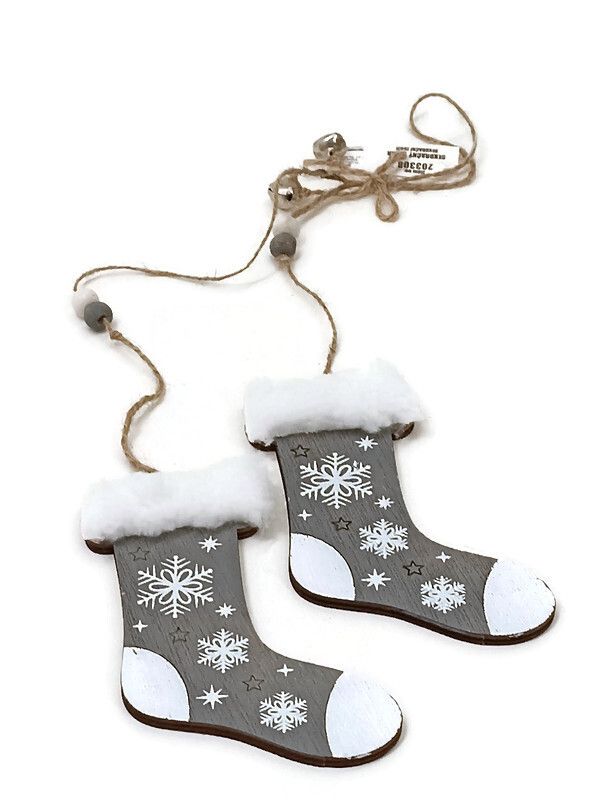  Dřevěná ponožka - vánoční dekorace