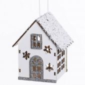 Dřevěný domeček - vánoční dekorace