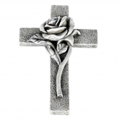 Kříž s růží - polyresin