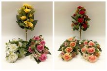 Kytice růže, bodlák  - umělá květina